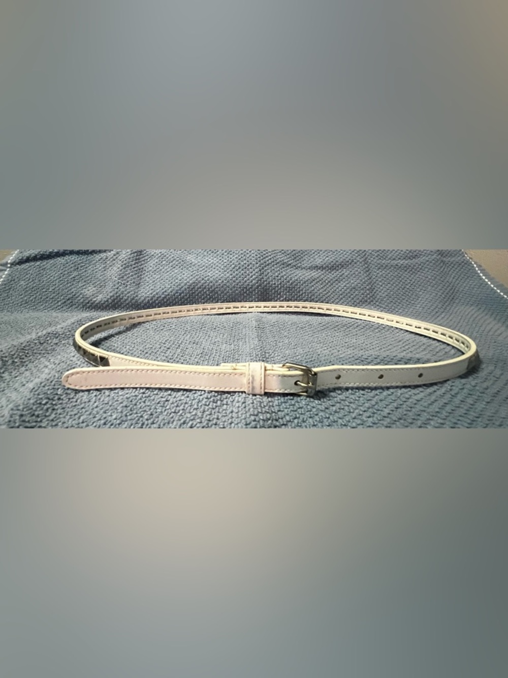 Classic Narrow Women's Leather Belt in White